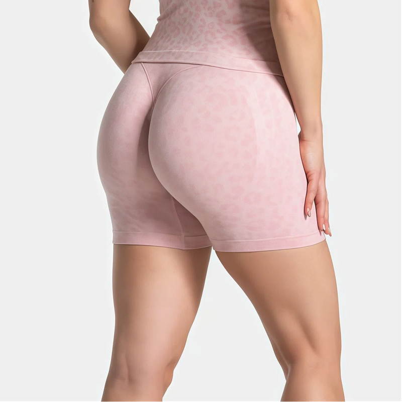 Running Gear Woman - HISTELLO Ladies Scrunch Butt Shorts Leopard