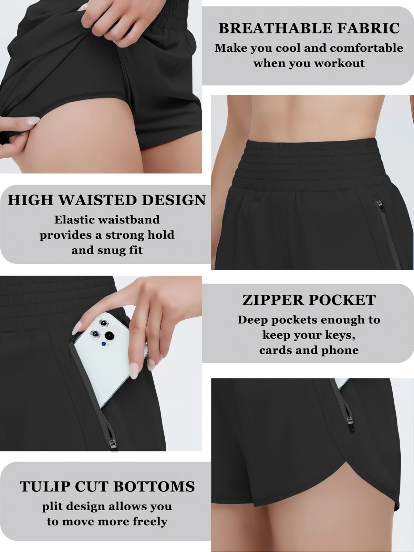 Women's High-waisted Sports Sh - Running Gear Woman ulasan dan harga